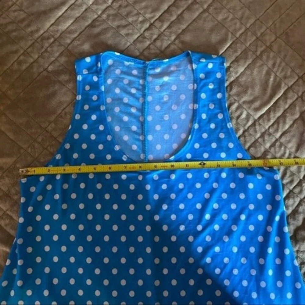 Boutique Retro Blue Polka dot Swing Tunic Tank